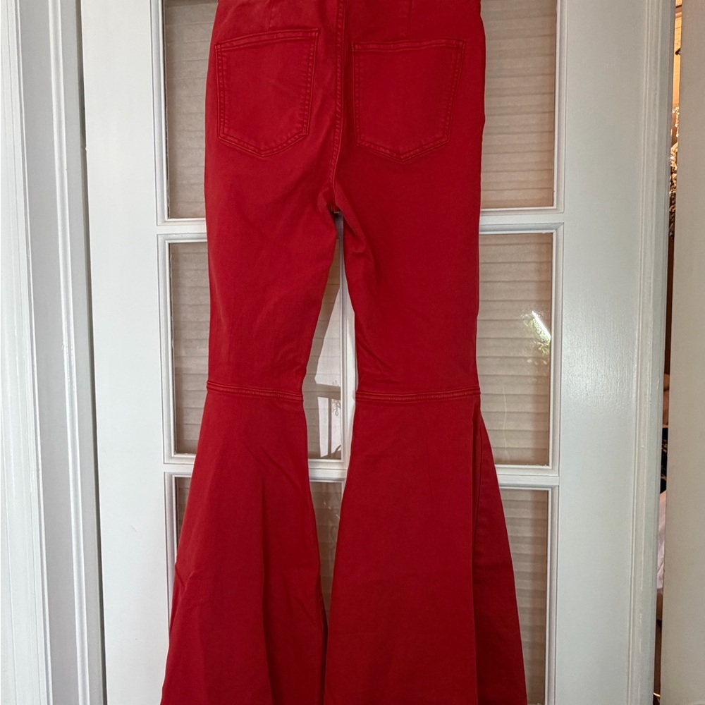Free People Red Flare Jeans - Picture 3 of 7